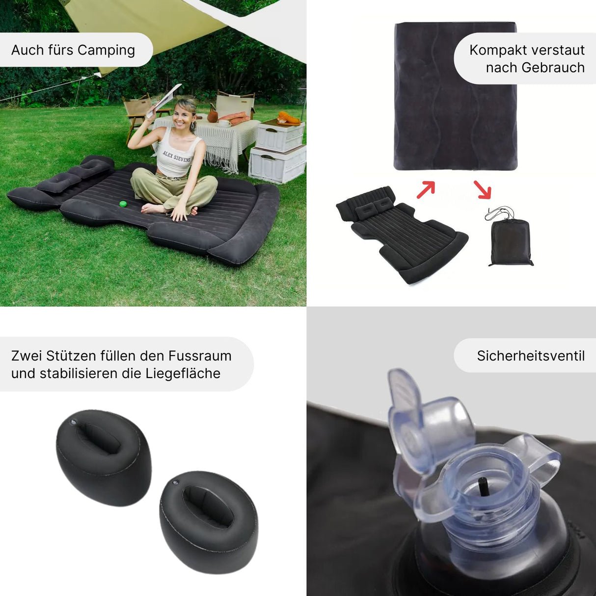 Luftbett Set für Autorücksitz Aufblasbares Auto-Bett Auto-Luftmatratze