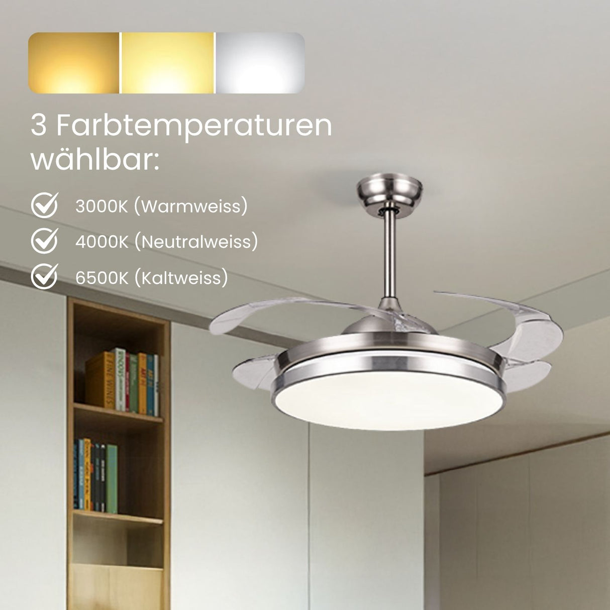 Deckenventilator Ventilator mit LED-Beleuchtung Deckengebläse