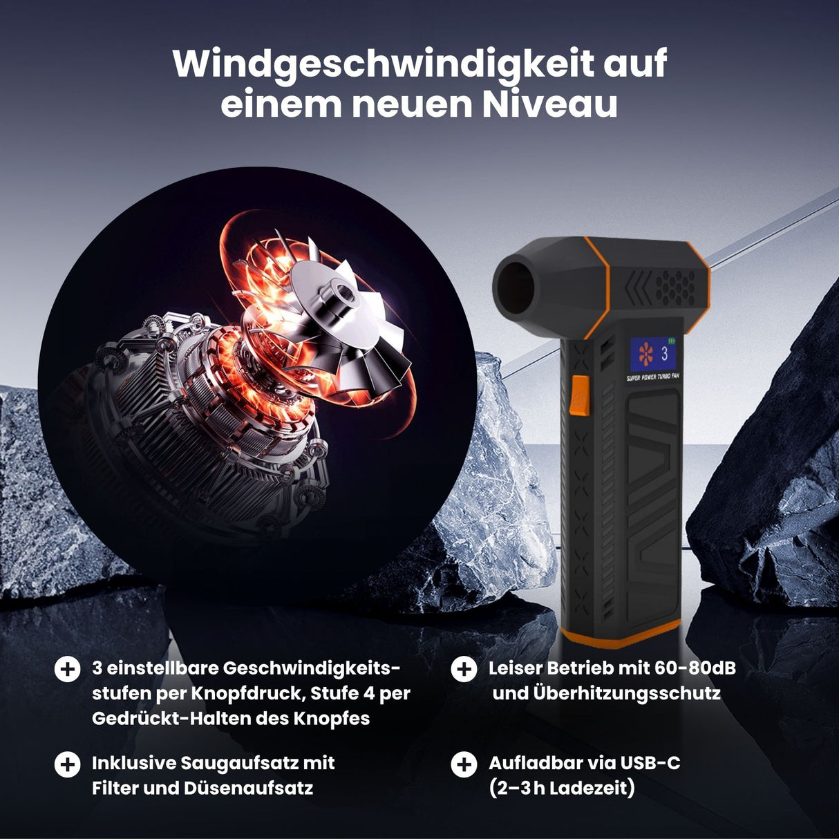 Handventilator Tragbarer Mini-Ventilator Staubsauger Staubgebläse