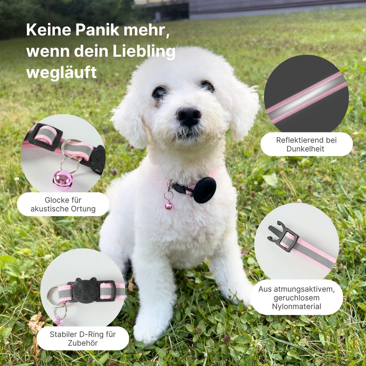 Hundehalsband mit Airtag-Halterung Katzenhalsband Halsband