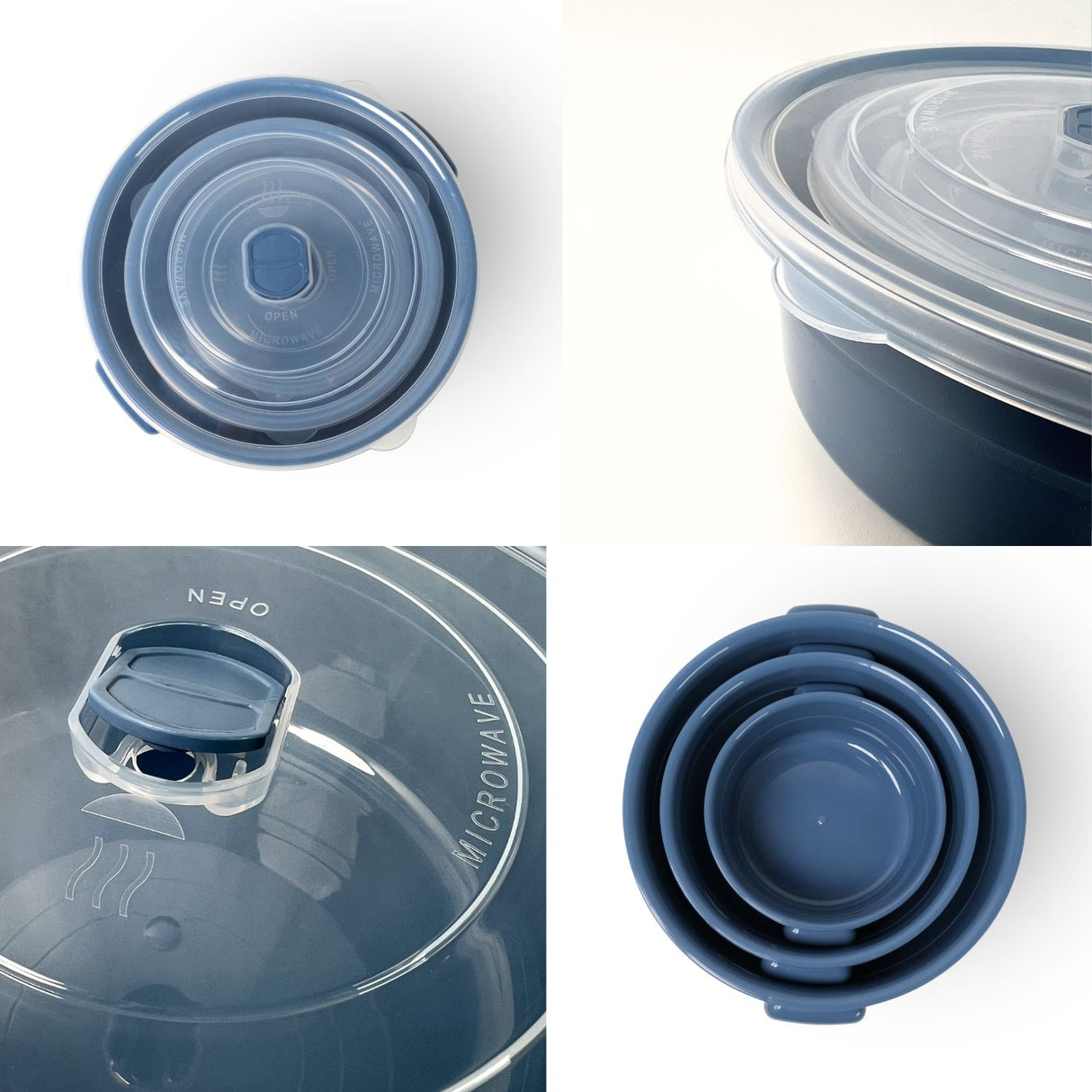 4er-Set Vorratsdose Gefrierdose Mikrowellendose mit Mikrowellenhaube