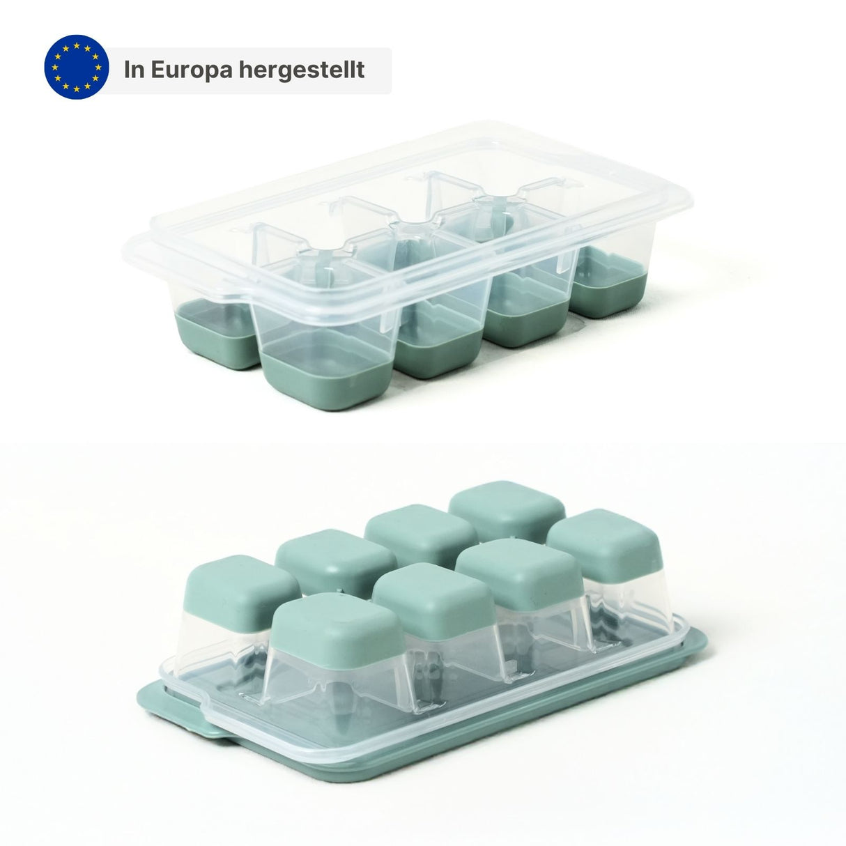 3er-Set Eiswürfelschalen mit Deckel Eiswürfelbehälter Eiswürfelformen