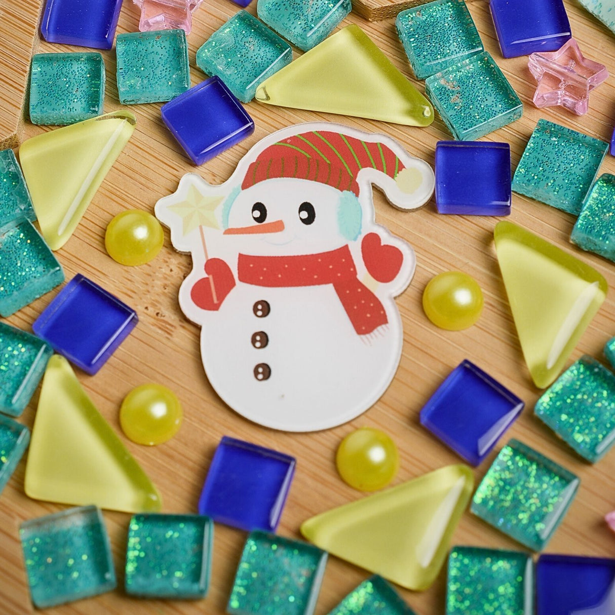 DIY-Mosaik-Bastelset Schneemann Mosaik-Untersetzer Stern-Untersetzer