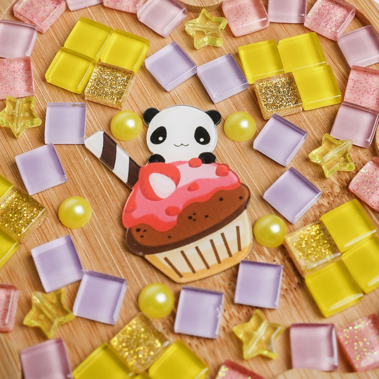DIY-Mosaik-Bastelset Panda Mosaik-Untersetzer Blumen-Untersetzer