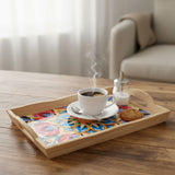 Diamond Painting Serviertablett Blume Servierplatte Holztablett