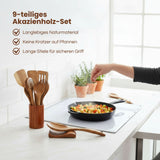 9-tlg. Küchenhelfer-Set aus Holz Küchenutensilien Kochlöffel-Set