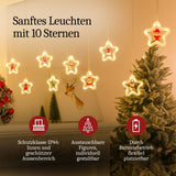 LED Weihnachtslichterkette 3m Sternen-Lichtervorhang Sternlichterkette