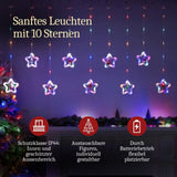 LED Weihnachtslichterkette 3m Sternlichterkette Sternen-Lichtervorhang