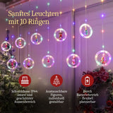LED Weihnachtslichterkette 3m Leuchtvorhang mit Ringen Ringlichterkette