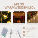 LED Kugel- und Sternenlichterkette 3m Dekolichterkette Sterne Kugeln