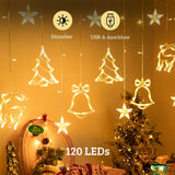 LED Weihnachtslichtervorhang 3.4m  Leuchtkette Weihnachtsvorhanglichter