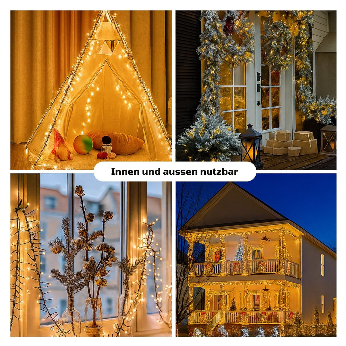 LED Lichterkette 20m Cluster-Lichterkette Weihnachtsbeleuchtung