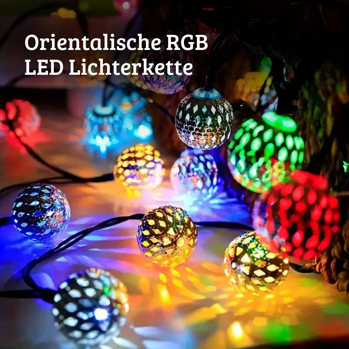 Orientalische Deko 4.8m Marokkanische LED Solar Lichterkette
