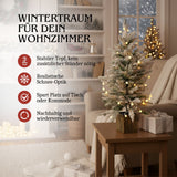 Weihnachtsbaum 90cm mit Schnee und LED Kunsttanne Tisch-Christbaum