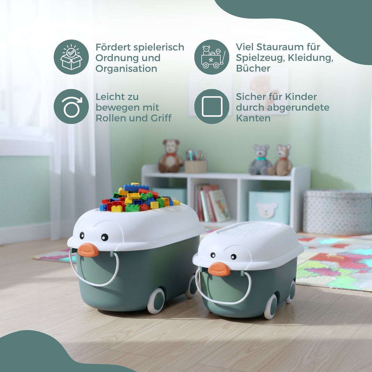 2er-Set Spielzeugkiste Organizer Truhe Spielzeug-Aufbewahrungsbox