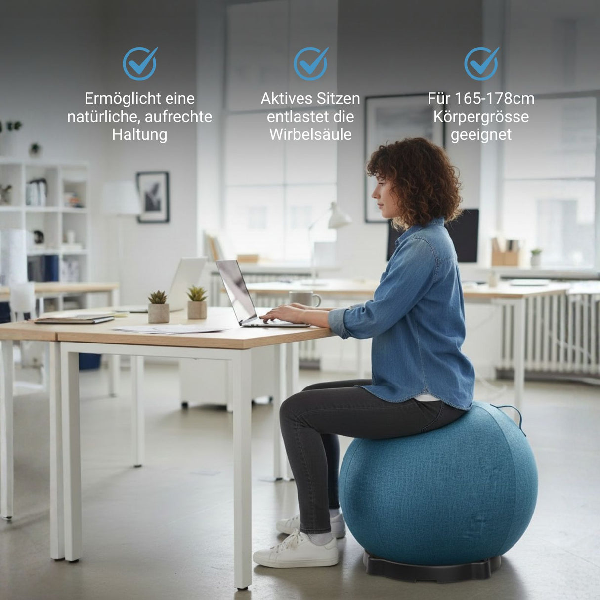 Sitzball mit Schutzhülle Yoga-Ball Gymnastikball Fitnessball