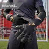 Fussballhandschuhe Invictus Black Gold Gr. 9.5 Torwart Goalie Handschuhe