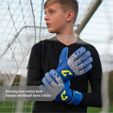 Fussballhandschuhe Fly Kids Blue Soul Gr. 5 Torwart Goalie Handschuhe