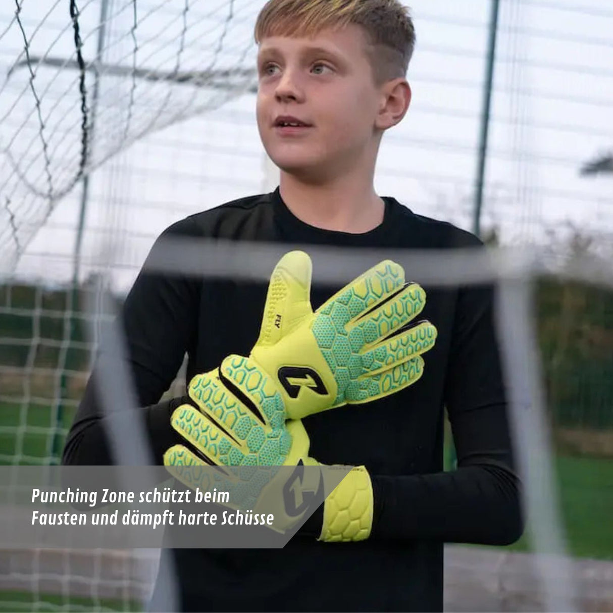 Fussballhandschuhe Fly Kids Green Soul Gr. 6 Torwart Goalie Handschuhe