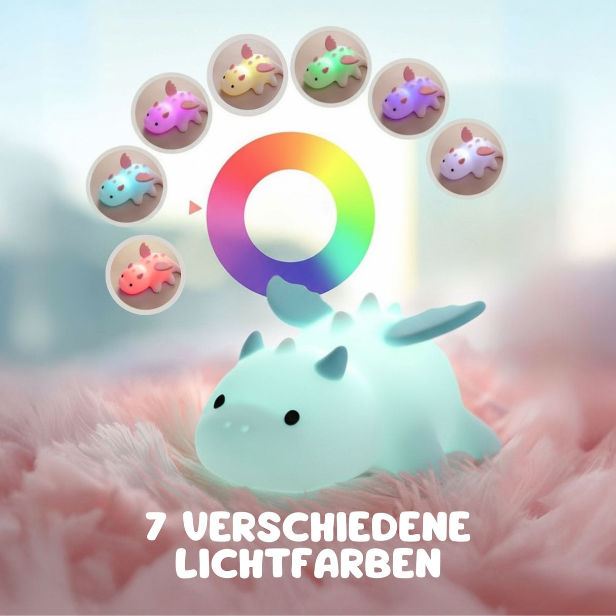 LED-Drachen-Nachtlicht Kinder-Nachttischlampe Tierlicht Tischleuchte