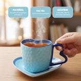 Herztasse mit Untertasse Teetasse Henkeltasse Becher Kaffeetasse