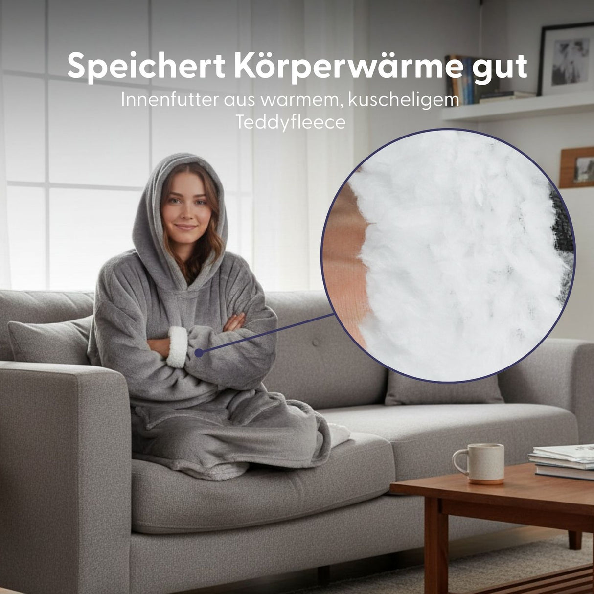 Oversize Hoodie Hoodie-Decke Kuschelhoodie Kuscheldecke mit Ärmeln