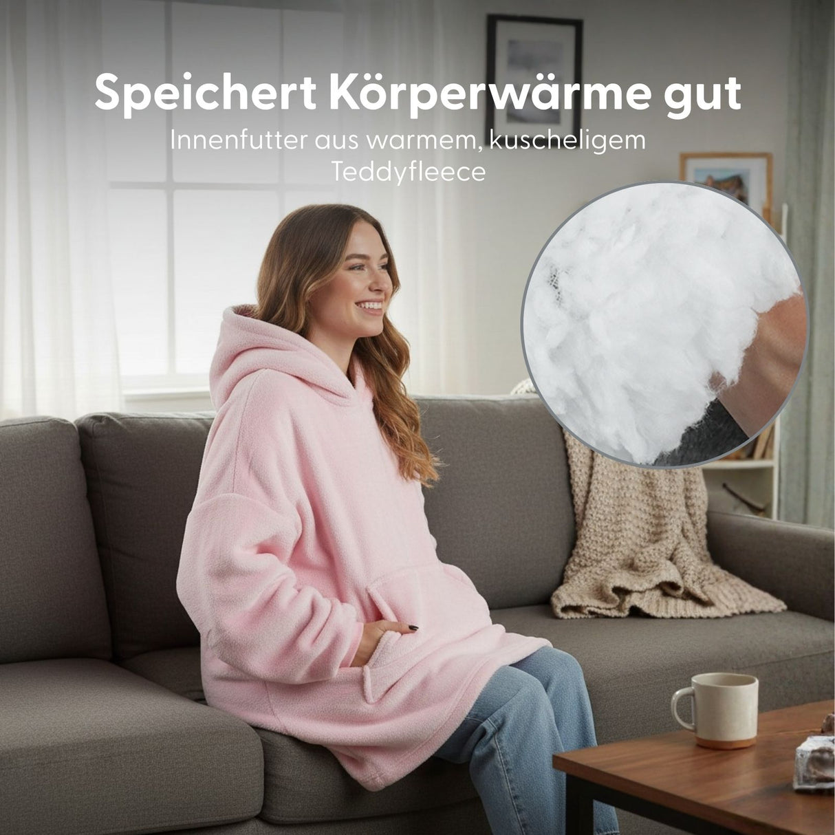 Oversize Hoodie Kuschelhoodie Hoodie-Decke Kuscheldecke mit Ärmeln
