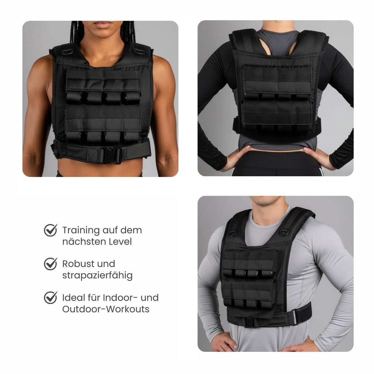Verstellbare One Size Gewichtsweste 16kg Trainingsweste Weste