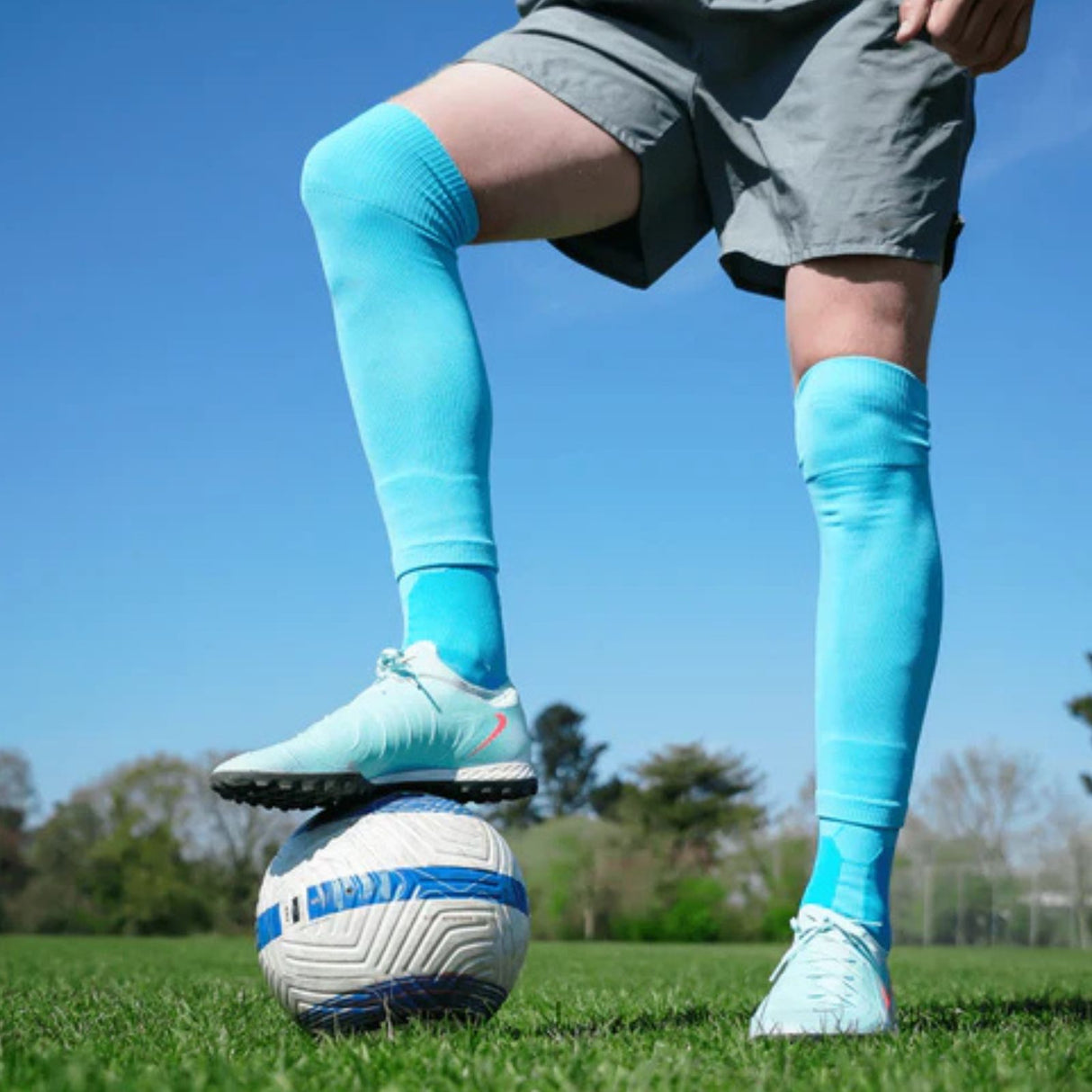 Fussballstutzen One Size Stulpen Tube Socke Röhrensocke Tubxx Hellblau