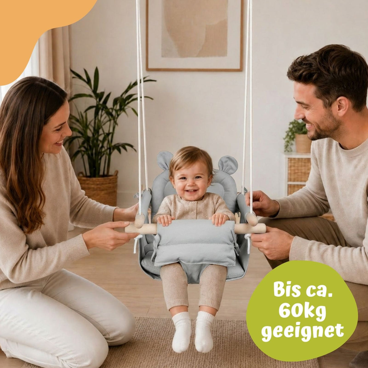Babyschaukel Indoor Schaukelsitz mit Polsterung Kleinkindschaukel