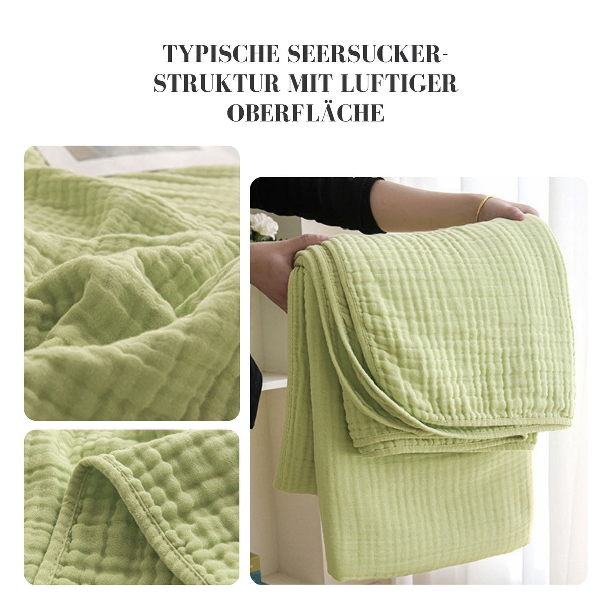 Seersucker-Decke Bettdecke Baumwolldecke Sommerdecke Sofadecke