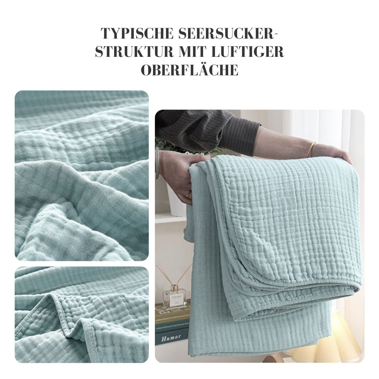 Seersucker-Decke Sommerdecke Bettdecke Sofadecke Baumwolldecke