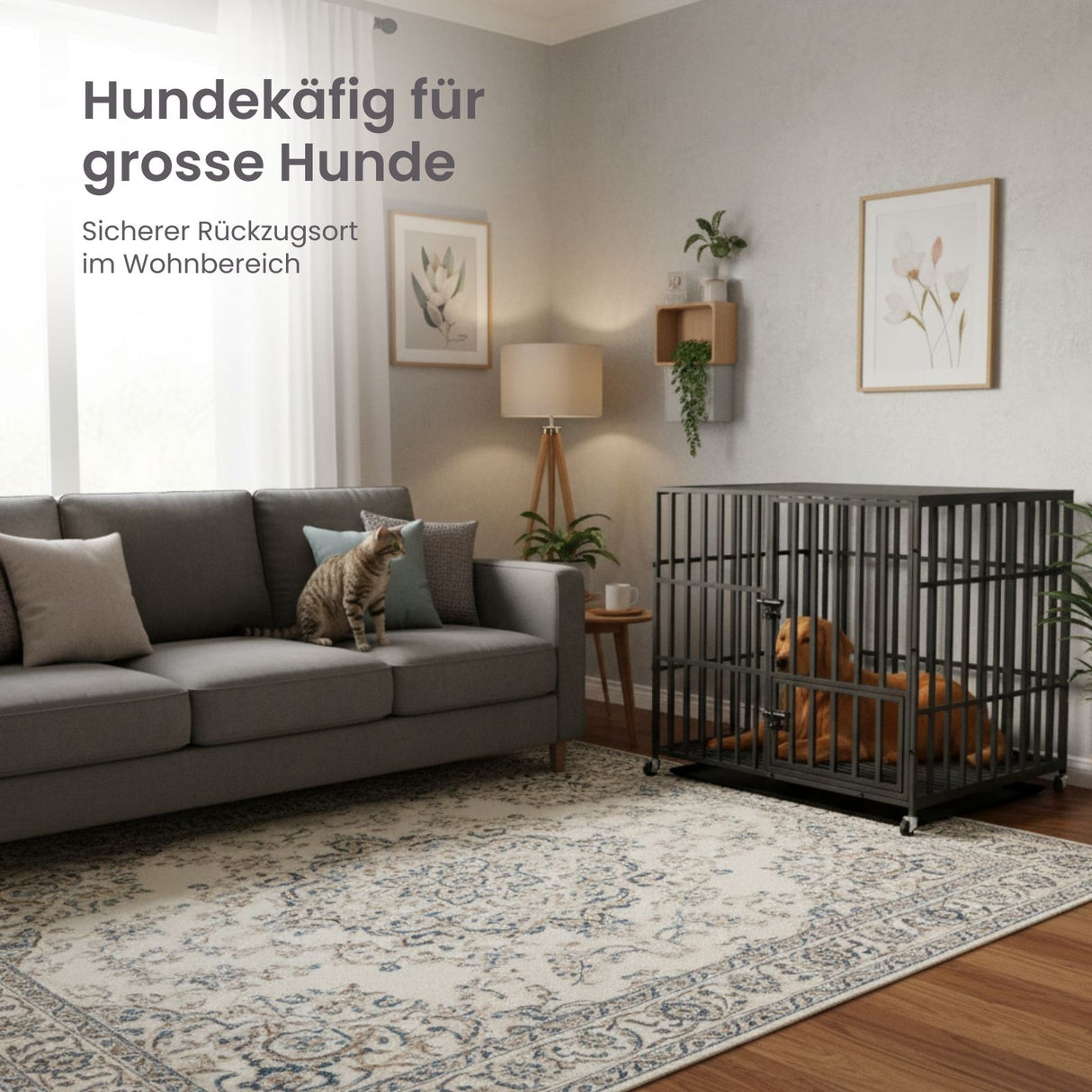 Hundekäfig Grösse XL Metallkäfig Hundebox Haustierkäfig Indoor-Käfig