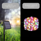 LED-Solar-Dekoleuchte 22m Outdoor-Leuchtgirlande Gartenbeleuchtung