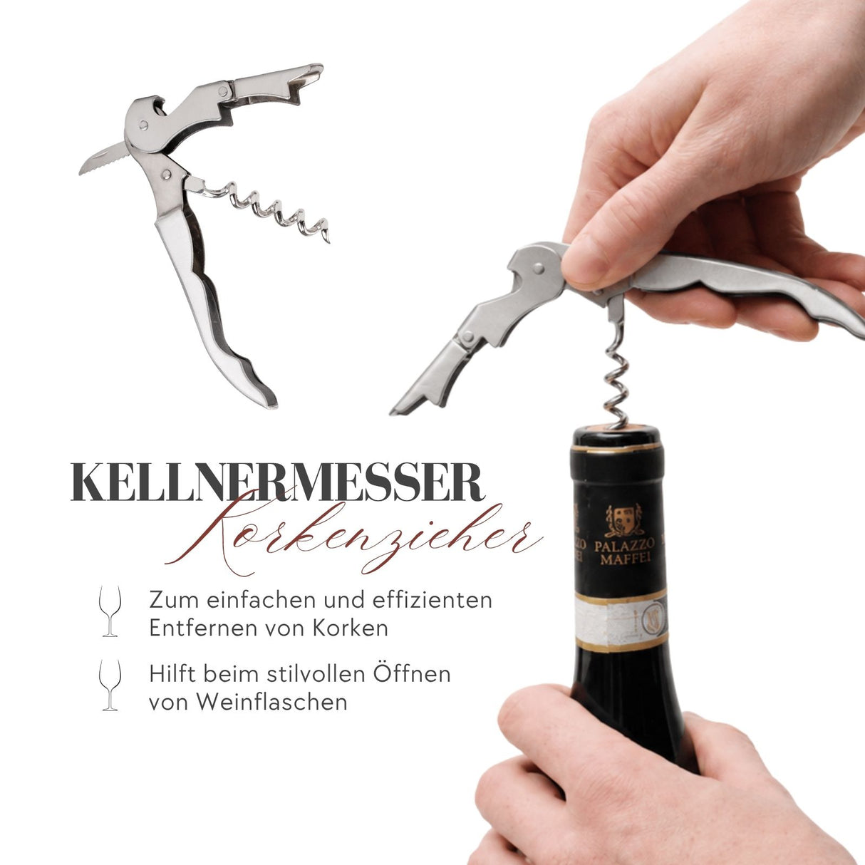 Flaschenöffner-Set Weinausgiesser Weinöffner Weinstopper Korkenzieher