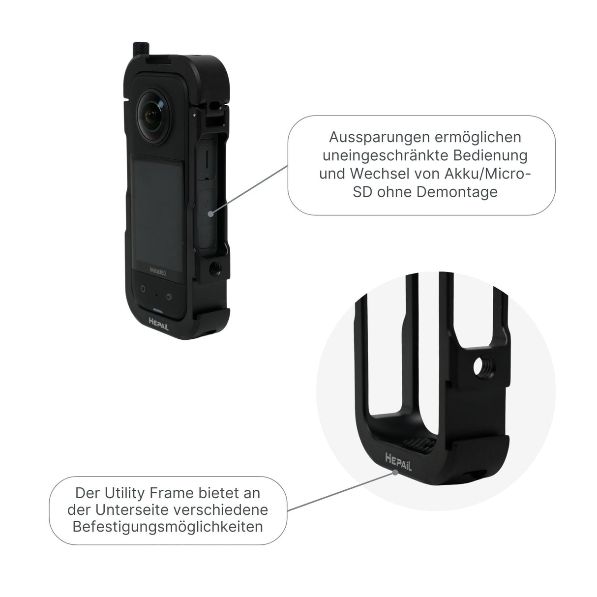 Utility Cage für Insta360 X3 Utility Frame Rahmenschutz Aluminium