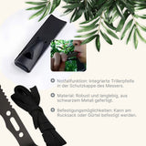 Multifunktionales 7in1 Outdoor-Besteck Gabel Messer Löffel Flaschenöffner Pfeife Schaber Seilöse