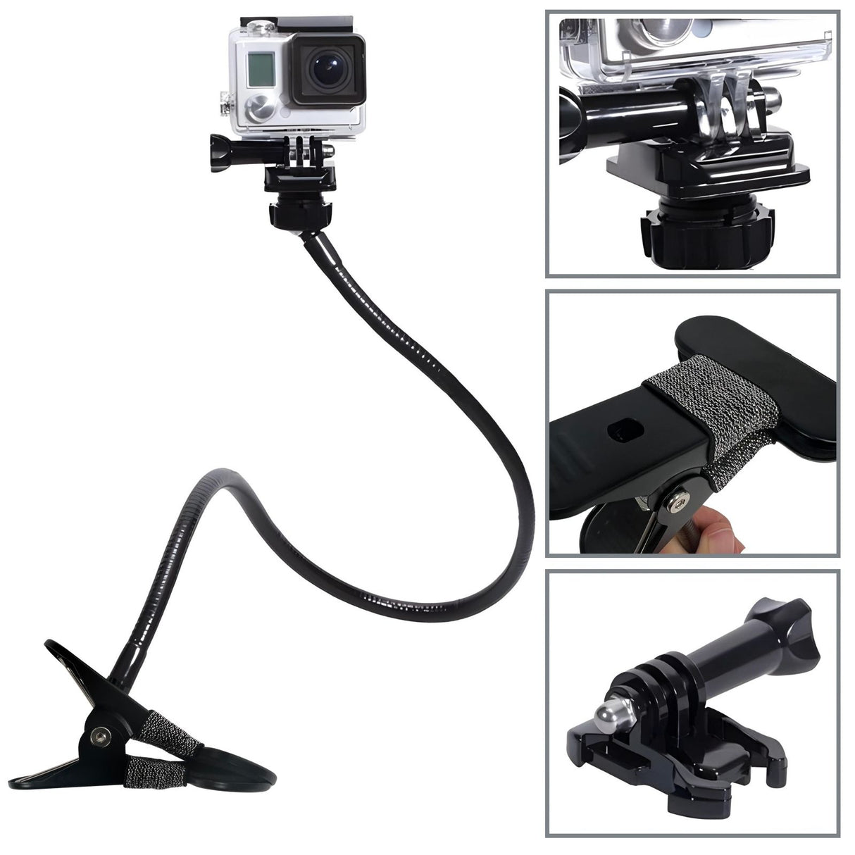 Flexible Schwanenhals Klemmhalterung für Action Cam GoPro DJI Insta360