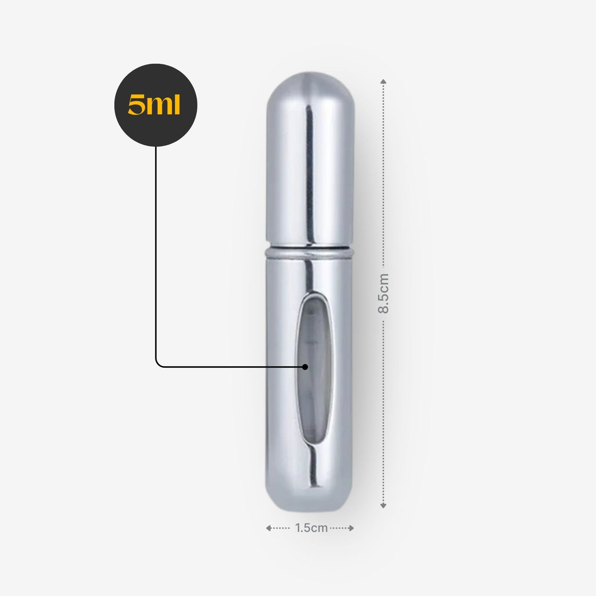 2er-Set Mini-Parfümzerstäuber 5ml Parfum Vaporisateur Matt-Goldig Silbrig