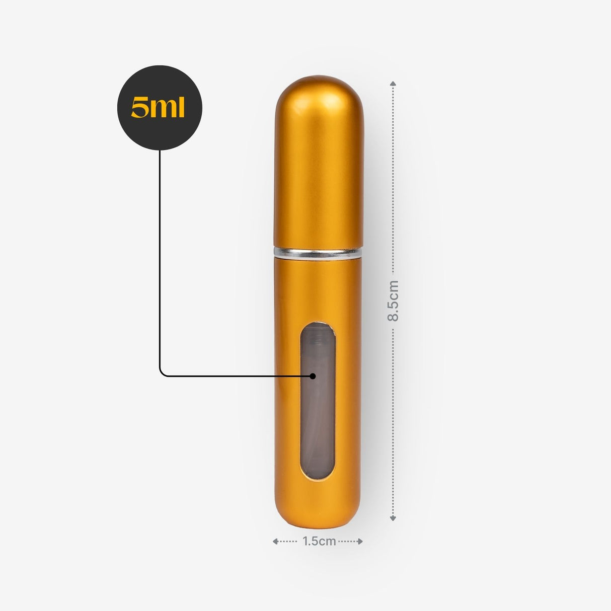 2er-Set Mini-Parfümzerstäuber 5ml Parfum Vaporisateur Matt-Goldig