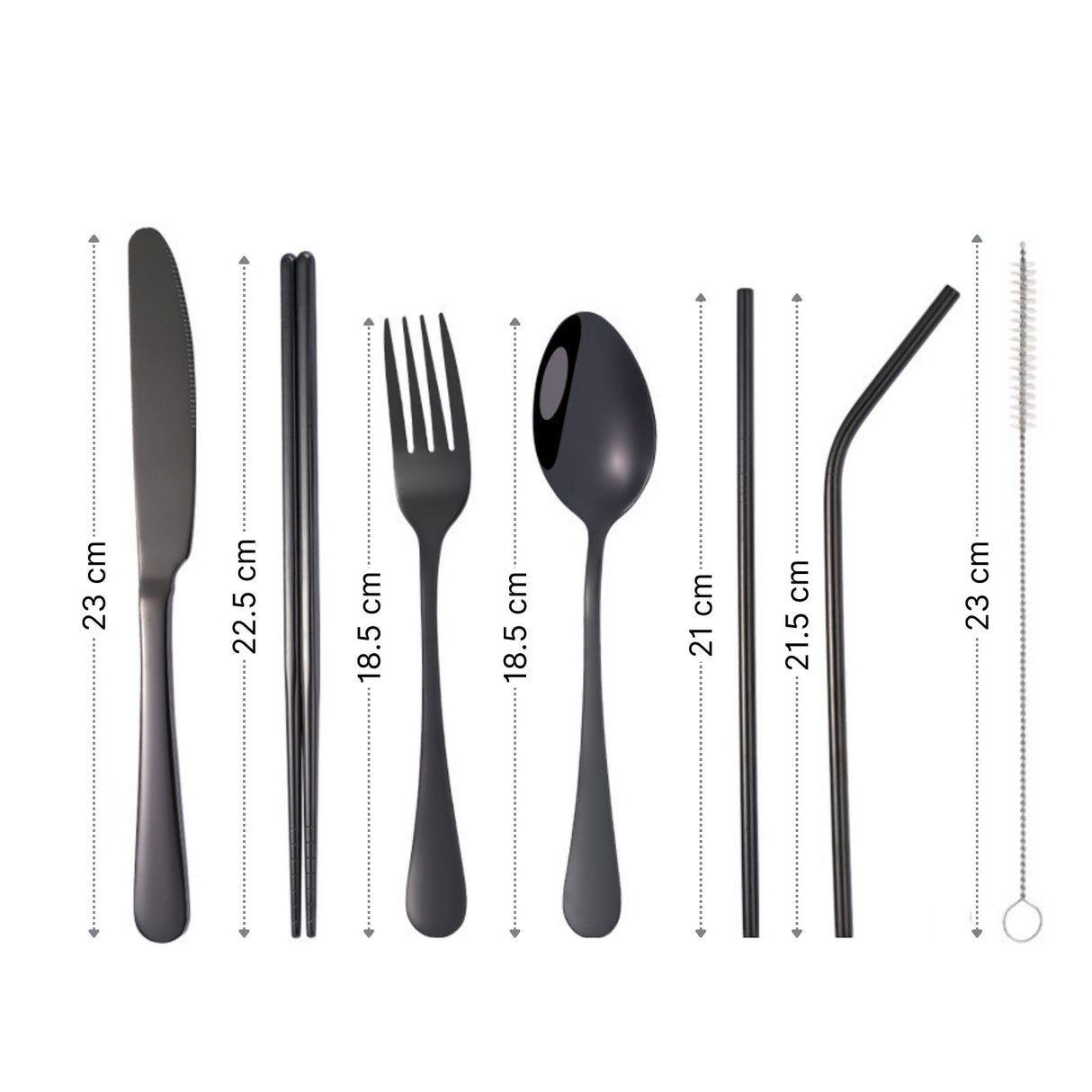 Campingbesteck-Set Outdoor Essbesteck 8-teilig Cutlery mit Beutel