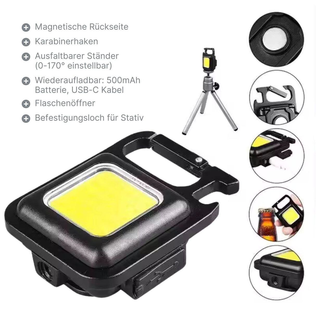 Campinglicht LED Taschenlampe multifunktionaler LED-Schlüsselanhänger