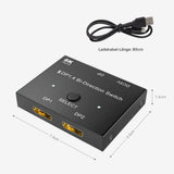 Switch Displayport 2x1 Ports DP-Umschalter 8K@30Hz bidirektional
