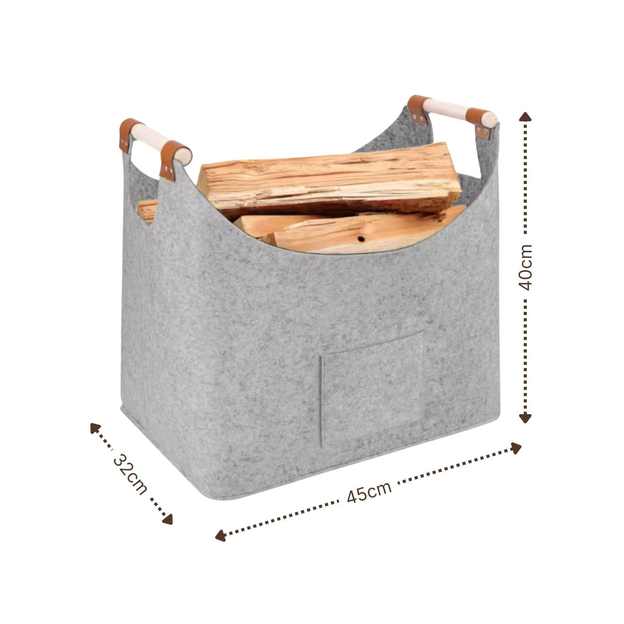 Kaminkorb Filzkorb Holzkorb Brennholz-Tasche Filz-Aufbewahrungskorb