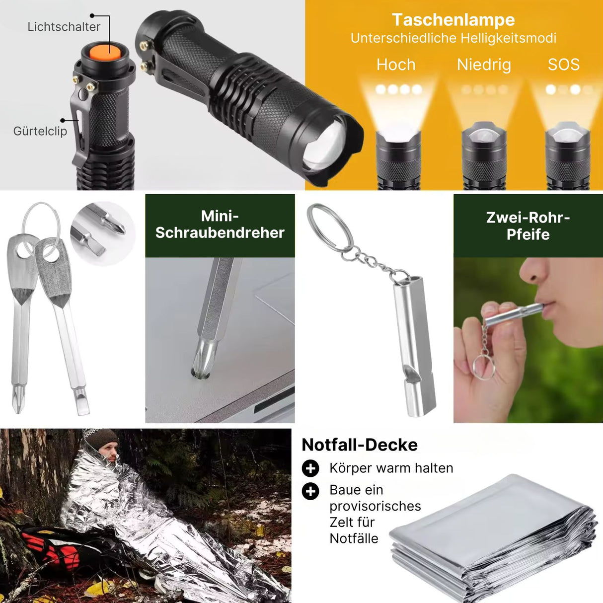 17in1 Survival-Kit Survival-Tools Outdoor-Survival-Box Camping-Ausrüstungskit