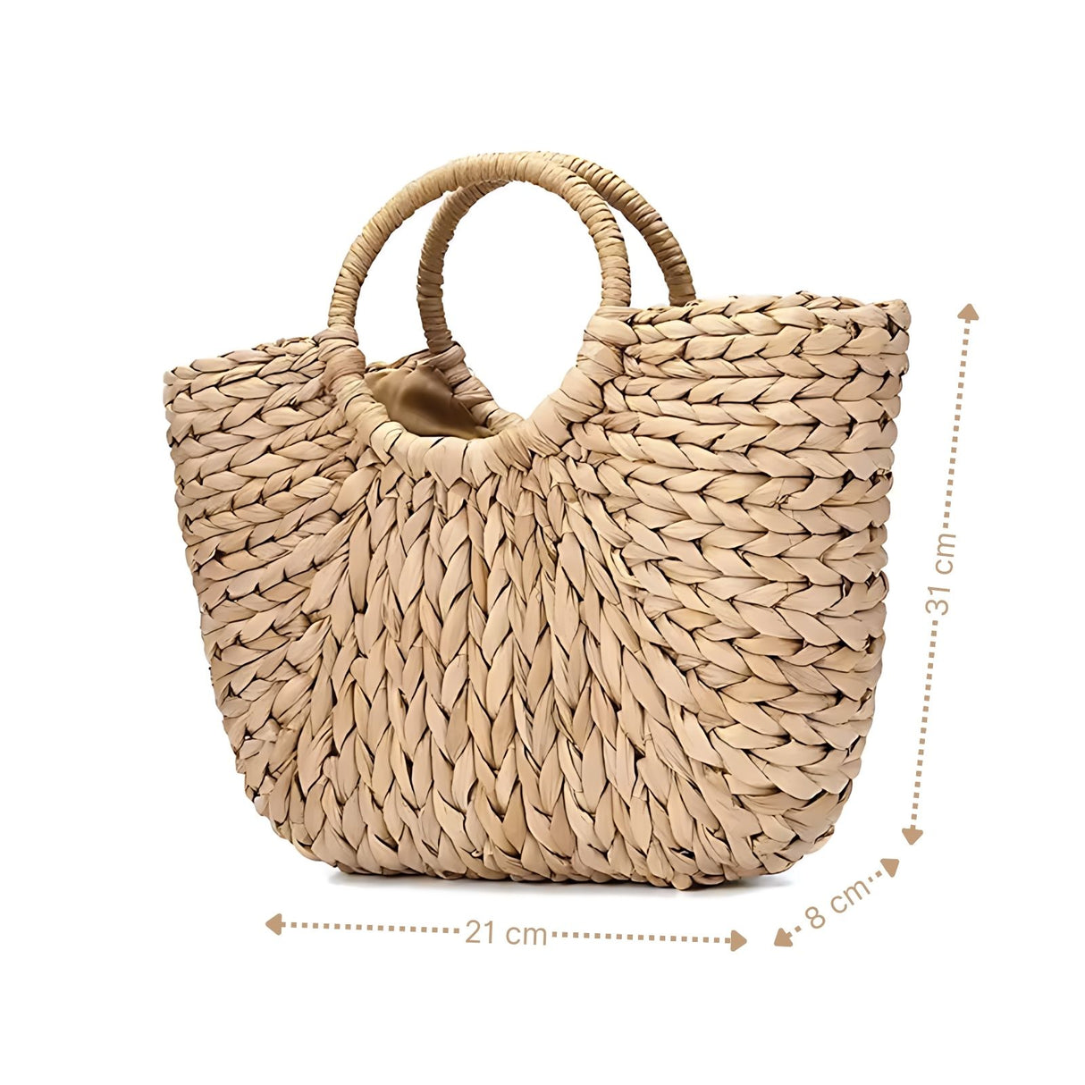 Strandtasche Stroh-Handtasche Halbmond-Tragetasche Beach-Bag