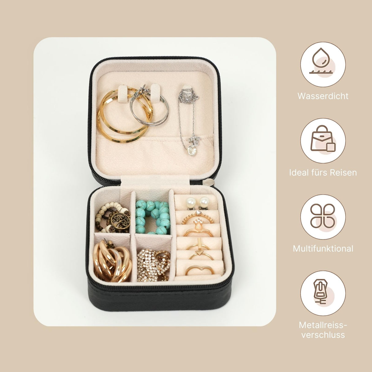 Reise-Schmucketui Schmuckkästchen Travel Jewelry Box Schmuckschatulle
