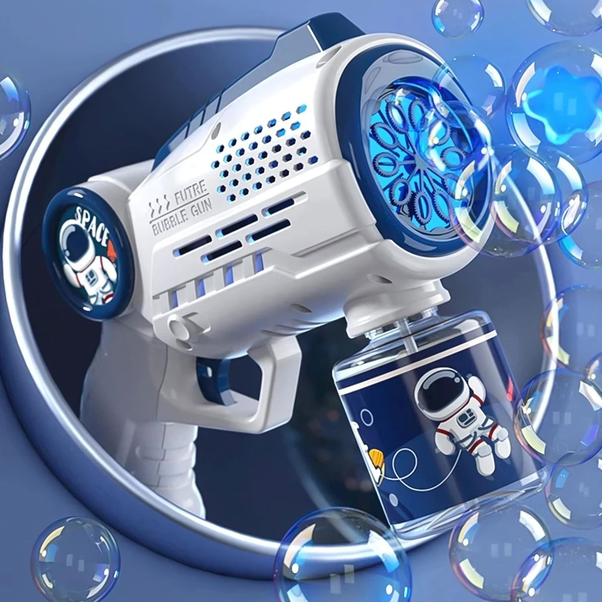 Automatische Seifenblasenmaschine Weltraum-Seifenblasenpistole Bubble Maker