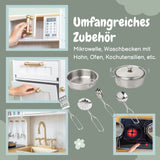 Spielzeugküche aus Holz mit Zubehör Kinderspielzeug Holzspielküche Kinderküche