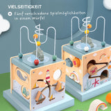 5in1 Aktivitäts-Holzwürfel für Kleinkinder Holzspielzeug pädagogisches Spielzeug
